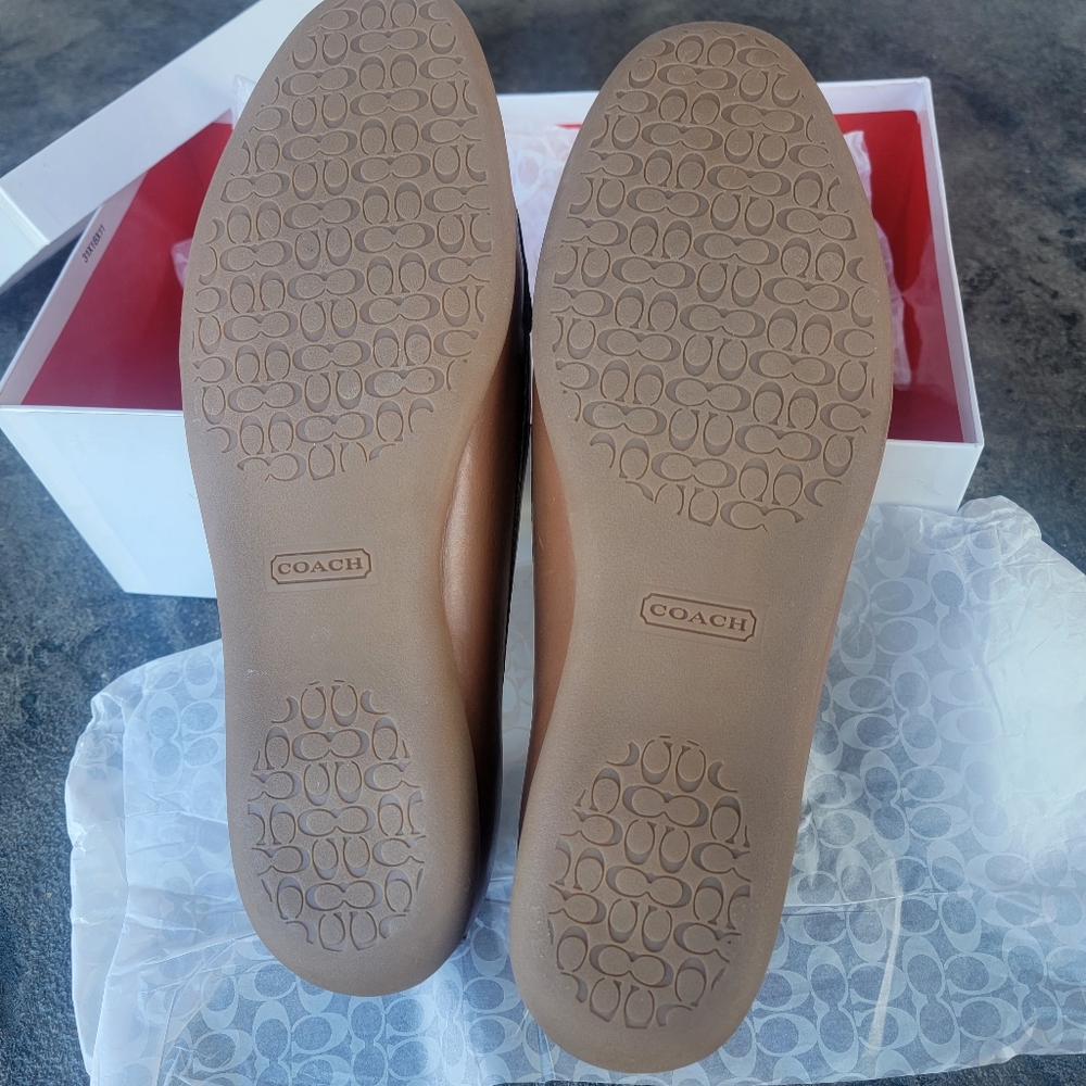 Coach Women's Darcie Soft Calf Flats Saddle color Size 10 M NIB - Picture 7 of 8
